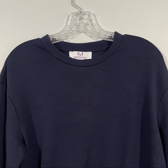 M Magaschoni Size XS dark blue cropped pullover - Picture 2 of 8
